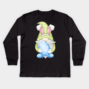 Easter Gnome bunny Kids Long Sleeve T-Shirt